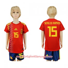 Maillot/Tenue Espagne Sergio Ramos 15 Enfant Domicile Coupe du monde 2018